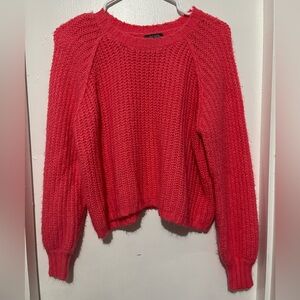 Wild Fable Vibrant Bright Coral Crew Neck Sweater